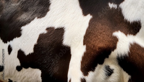 Printed with cowhide-like animal skin, black and white, stylish, distinctive, natural. photo