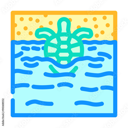 sea turtle world ocean color icon vector. sea turtle world ocean sign. isolated symbol illustration