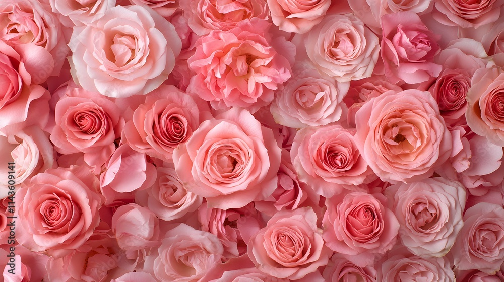 A profusion of delicate pink roses blossoms A profusion of delicate pink roses blossoms