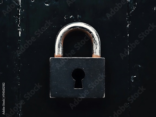 Image of a black padlock symbolizing security and protection, ideal for concepts related to safety and privacy. photo