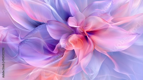 Abstract Pastel Flower Soft Swirling Petals Design