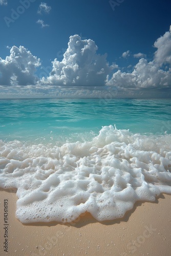 Diving on the dream beach in Kuredu, Maledives. , isolated on white background,  , copy space, copy space for text,