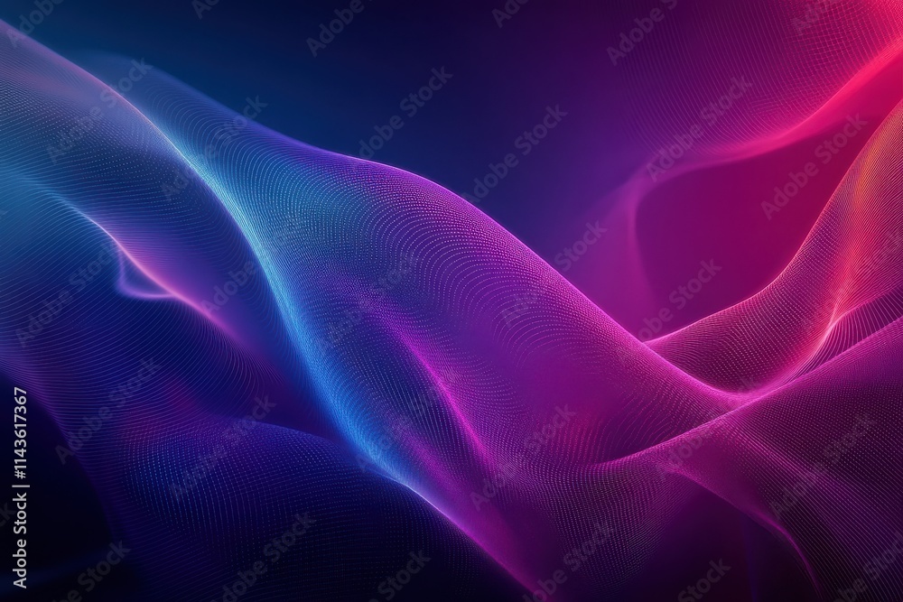 Obraz premium Fluid iridescent waves holographic textures pastel color palette