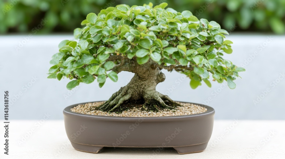 A lush bonsai tree in a decorative pot, showcasing intricate foliage and a strong trunk, set against a blurred green background. A lush bonsai tree in a decorative pot, showcasing intricate foliage and a strong trunk, set against a blurred green background.
