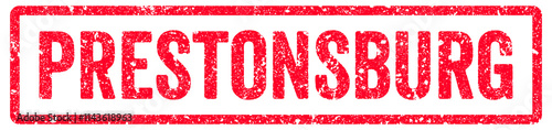 Prestonsburg Stamp Transparent Seal, Red Grunge Prestonsburg Word Rubber Stamp Seal