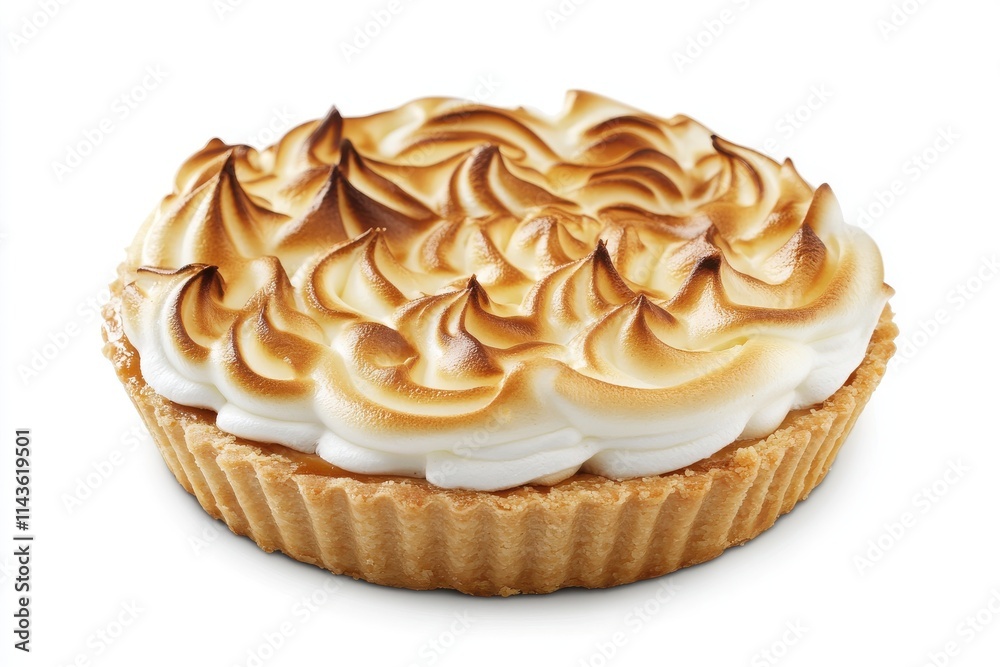 Lemon Meringue Pie isolated on white background