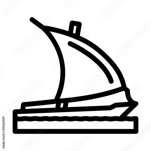 dhow ancient ship line icon vector. dhow ancient ship sign. isolated contour symbol black illustration