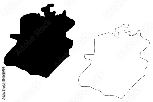 Bamako Region (Regions of Mali, Republic of Mali) map vector illustration, scribble sketch Bamako Capital District map
