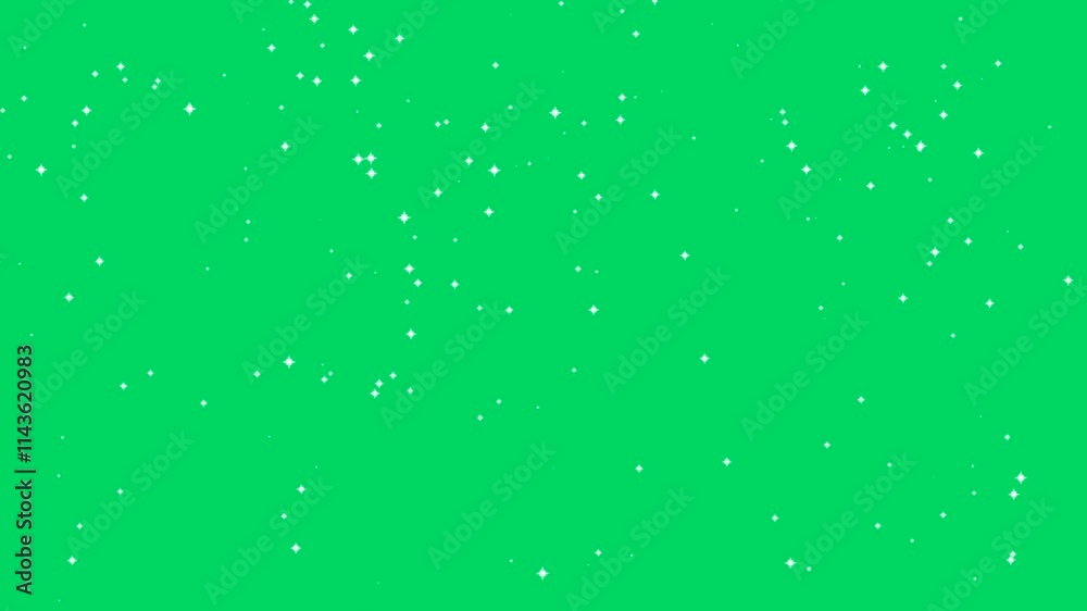 Twinkling stars on green screen background motion graphic effects.