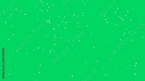 Twinkling stars on green screen background motion graphic effects.