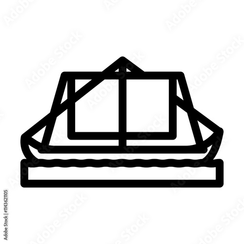 longship ancient ship line icon vector. longship ancient ship sign. isolated contour symbol black illustration