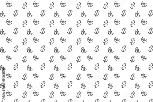 Simple dollar and euro seamless pattern vector.