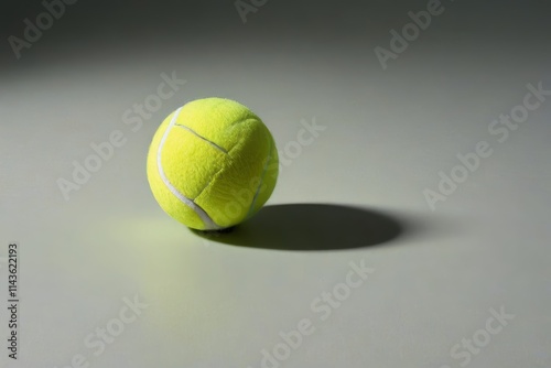 arafed tennis ball on a table with a shadow on it