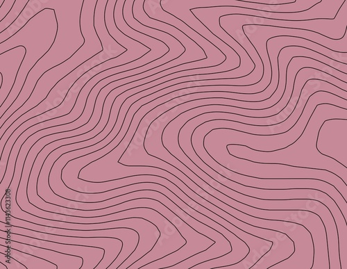 Obraz na płótnie Curvas de nivel, mapa topográfico w salonie