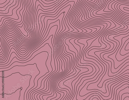 Obraz na płótnie Curvas de nivel, mapa topográfico w salonie