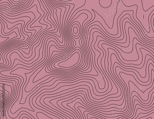Obraz na płótnie Curvas de nivel, mapa topográfico w salonie