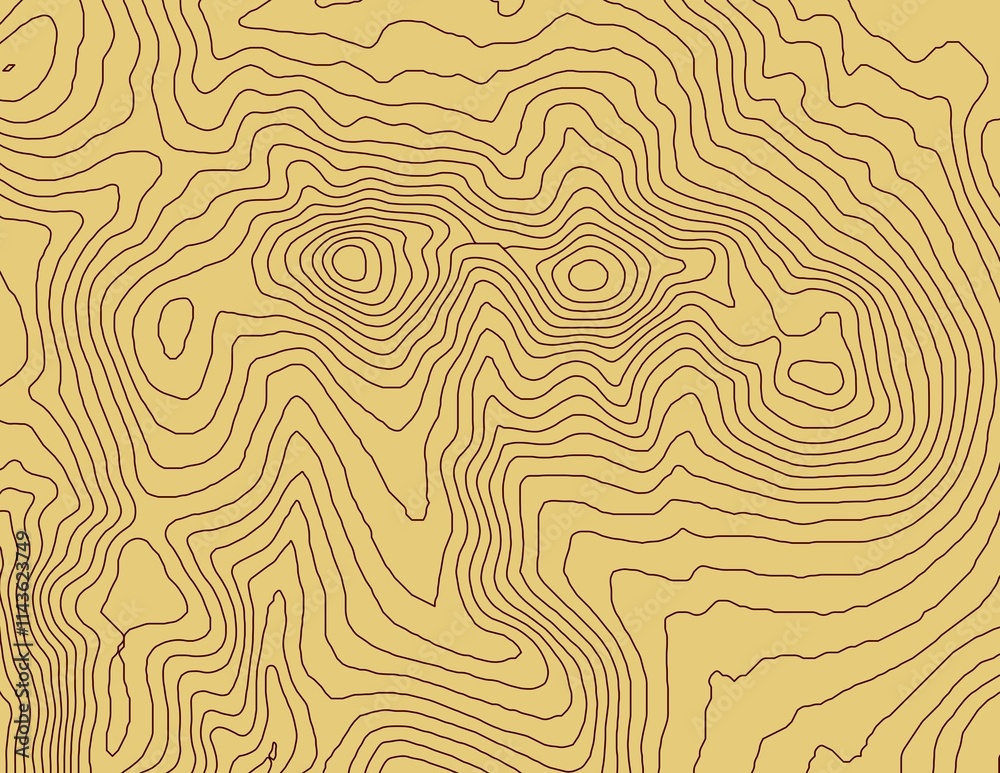 Obraz premium Curvas de nivel, mapa topográfico 