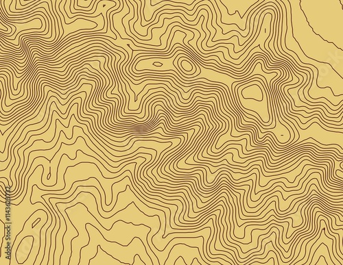 Obraz na płótnie Curvas de nivel, mapa topográfico w salonie