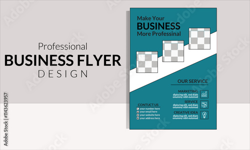 Corporate business modern flyer template design layer. photo