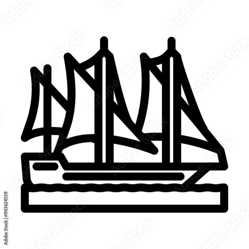 galley ancient ship line icon vector. galley ancient ship sign. isolated contour symbol black illustration