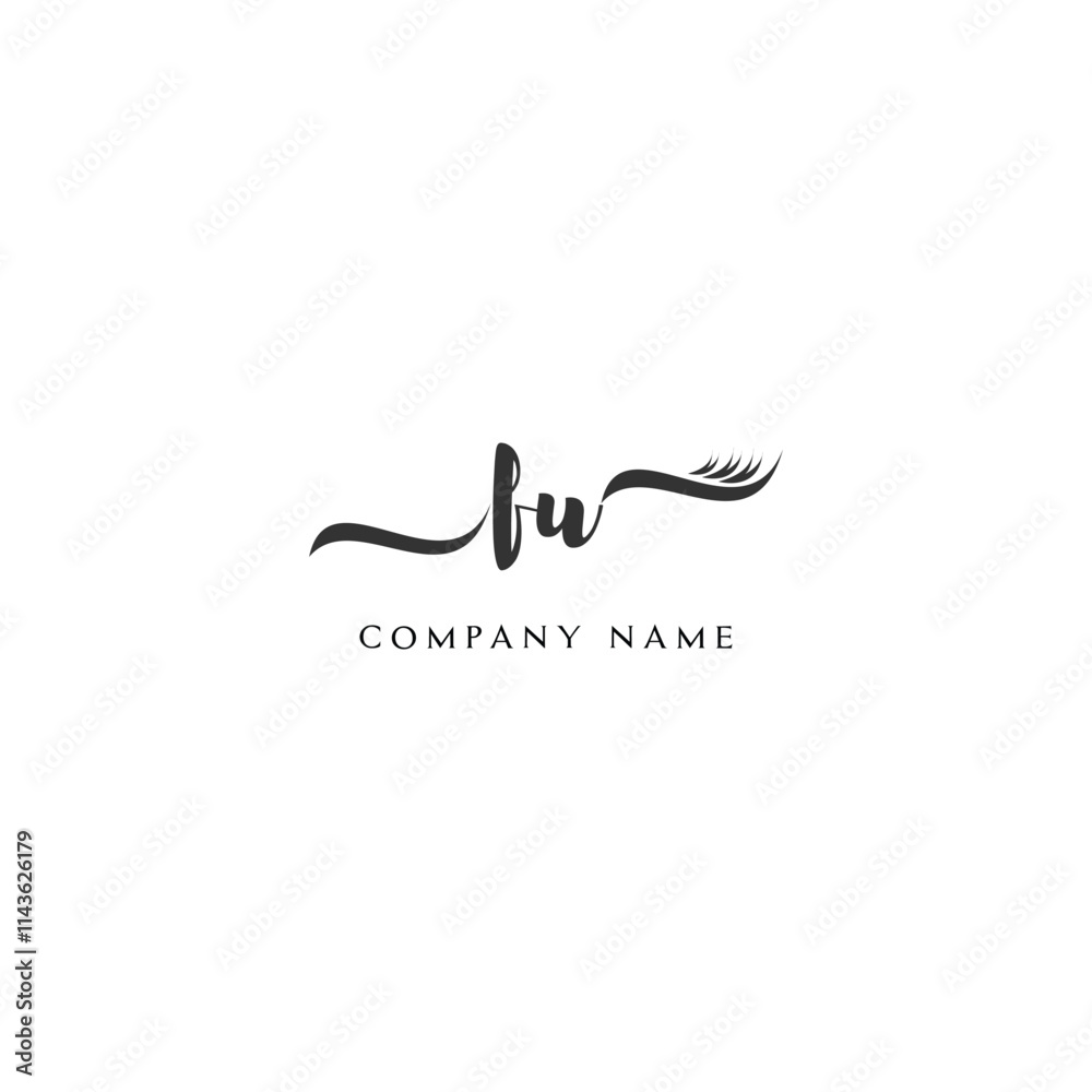 Fototapeta premium Minimalist FU Logo Design with Abstract Feather Element