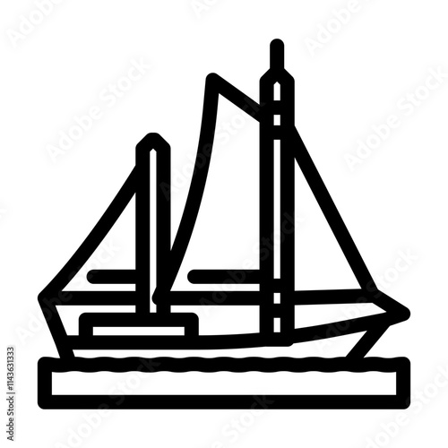 ketch ancient ship line icon vector. ketch ancient ship sign. isolated contour symbol black illustration