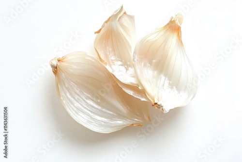 Peeled onion isolated on white background