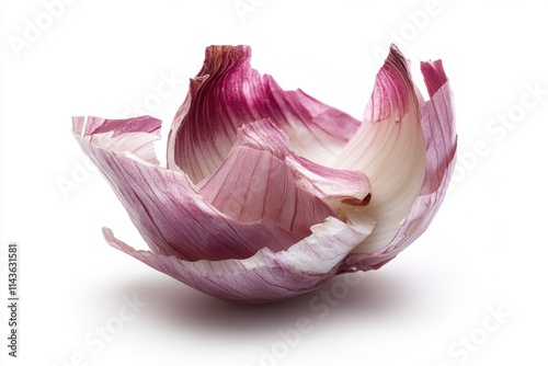 Peeled onion isolated on white background
