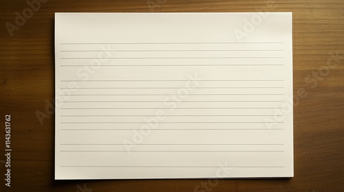 Blank Paper Notecard on Wooden Table