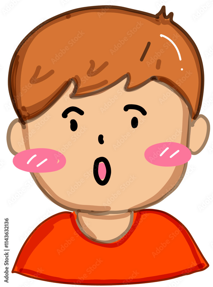A boy with wonder emotion A boy with wonder emotion