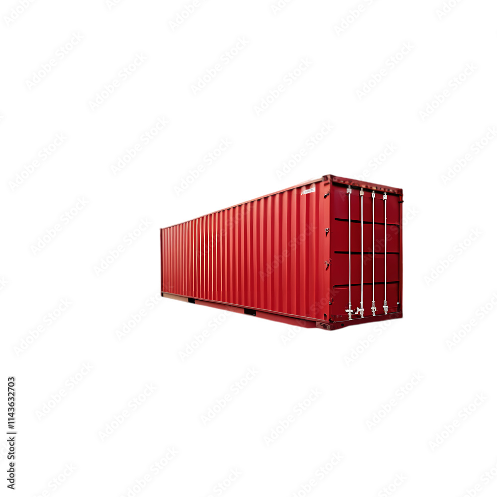 Red Shipping Container Isolated on Black Background Red Shipping Container Isolated on Black Background