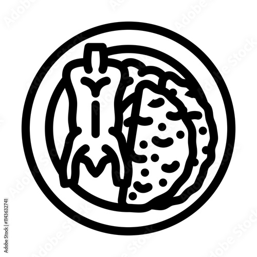 peking duck chinese cuisine line icon vector. peking duck chinese cuisine sign. isolated contour symbol black illustration