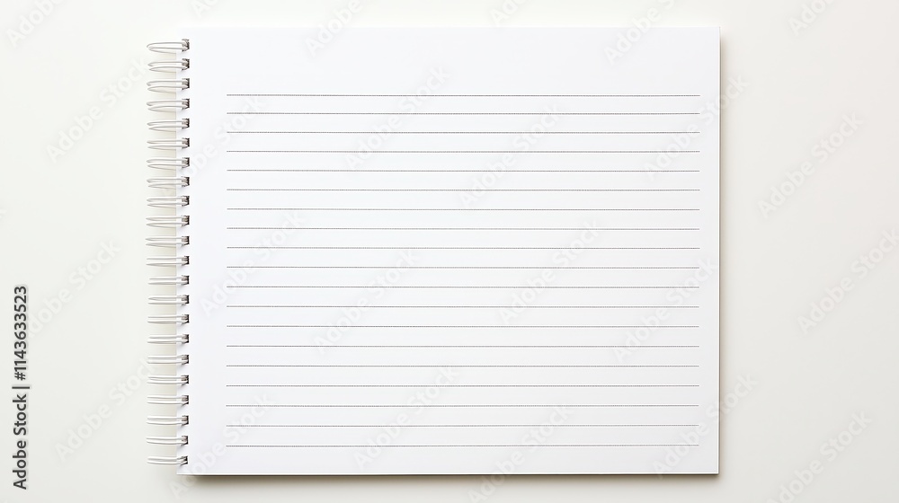 Blank Lined Paper Notebook White Background Blank Lined Paper Notebook White Background