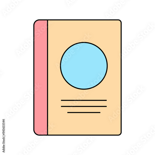 Booklet Icon Illustration in Flat Style. Perfect for design projects, print shops, or creative materials representation.