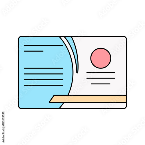 Business Card Icon Illustration in Flat Style. Perfect for design projects, print shops, or creative materials representation.