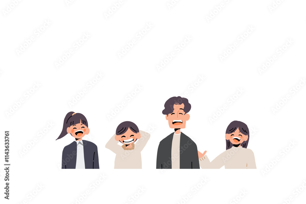笑顔の家族イラスト 笑顔の家族イラスト