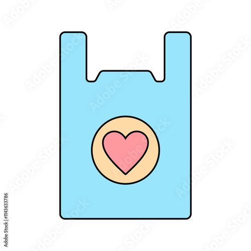 Plastic Bag Icon Illustration in Flat Style. Perfect for design projects, print shops, or creative materials representation.