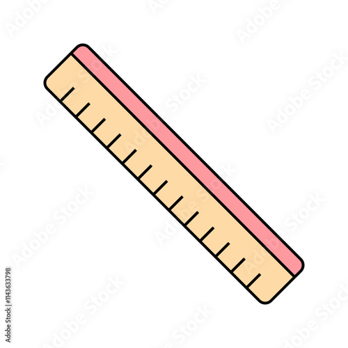 Ruler Icon Illustration in Flat Style. Perfect for design projects, print shops, or creative materials representation.