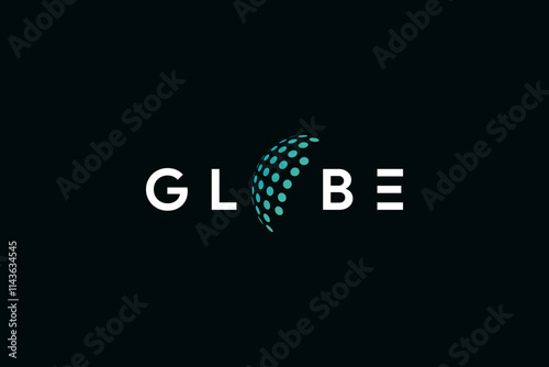 Simple dot globe logo icon vector. Golbe logo vector.