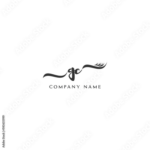  Minimalist GC Logo Design with Abstract Feather Element