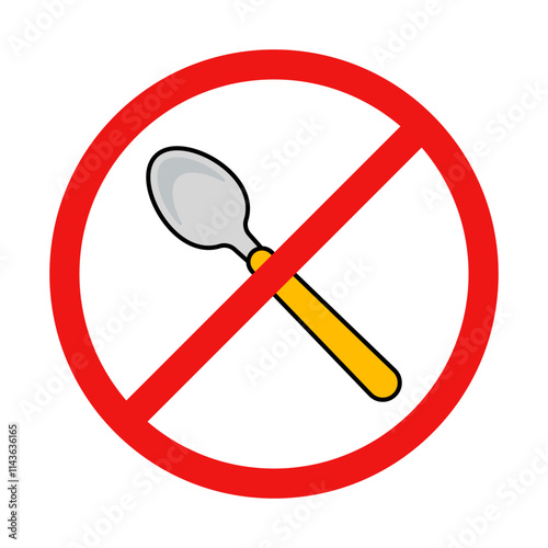 No Spoon Sign on White Background