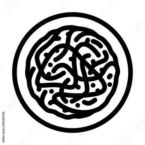 chow mein chinese cuisine line icon vector. chow mein chinese cuisine sign. isolated contour symbol black illustration