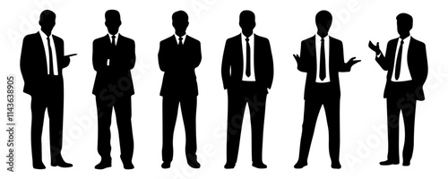 Professionals business man set in silhouette.