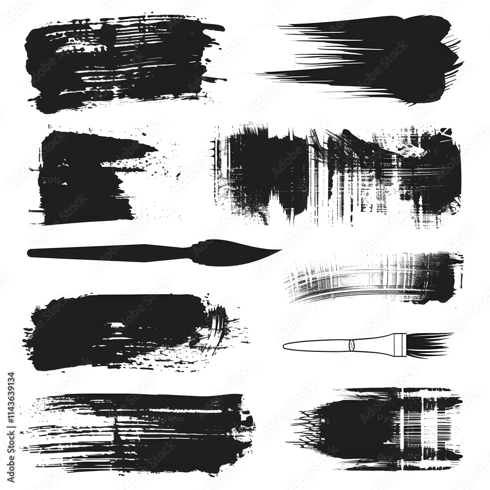 set of watercolor paint strokes set of watercolor paint strokes