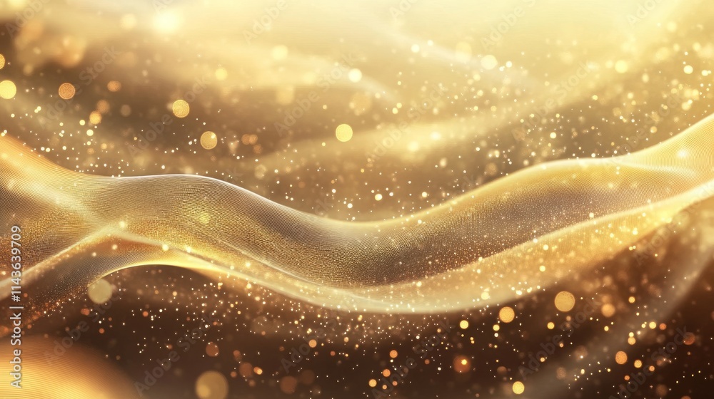 luxurious beauty-themed background featuring a glowing golden gradient, soft bokeh lights, and abstract flowing lines resembling silk, 16:9 luxurious beauty-themed background featuring a glowing golden gradient, soft bokeh lights, and abstract flowing lines resembling silk, 16:9