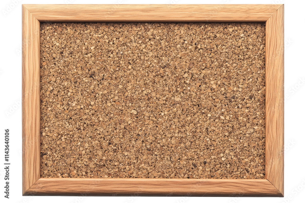 Fototapeta premium a brown corkboard in a simple wooden frame. isolated on a transparent background the corkboard is empty. with a textured surface