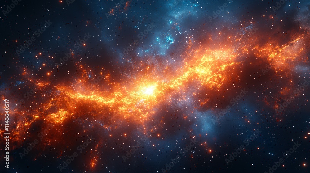 Fiery Nebula Cosmic Cloud Formation In Space Fiery Nebula Cosmic Cloud Formation In Space