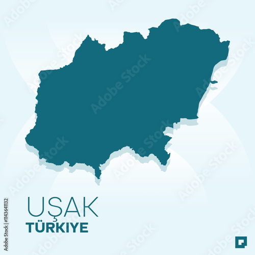 Uşak vector map, Vector map of Uşak, editable eps, AI files, Vector illustration of Uşak vector map
