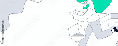People exercising healthy running vector internet operation illustration

