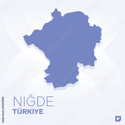 Niğde vector map, Vector map of Niğde, editable eps, AI files, Vector illustration of Niğde vector map